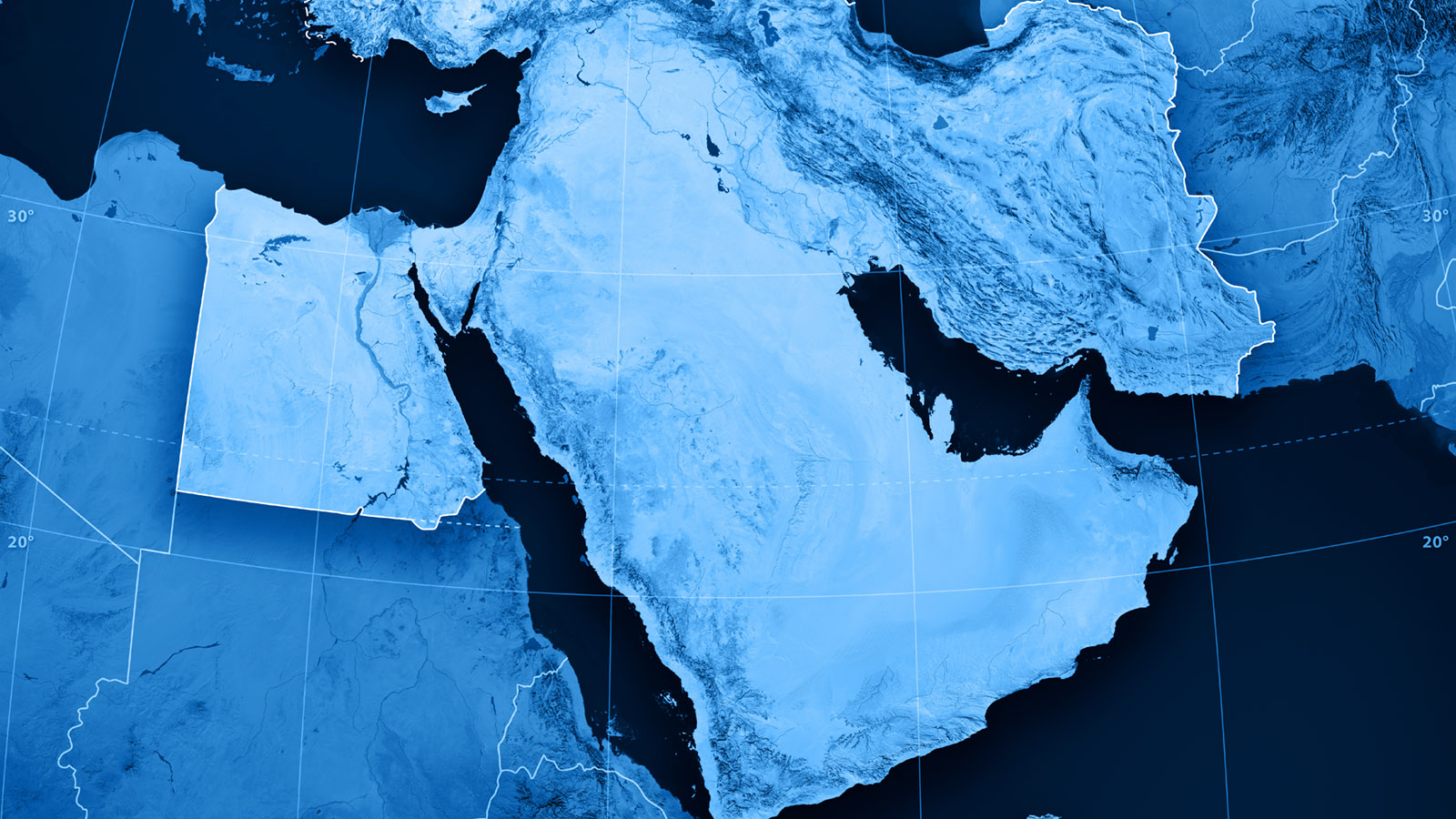 Middle East Topographic Map