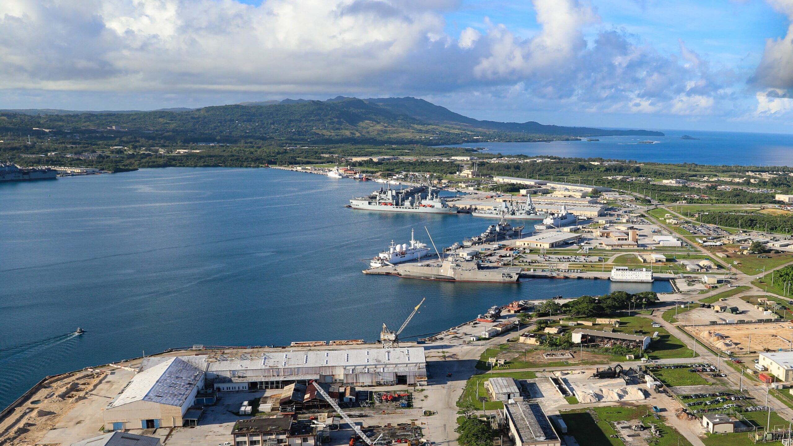 Aerial View of Naval Base Guam Harbor