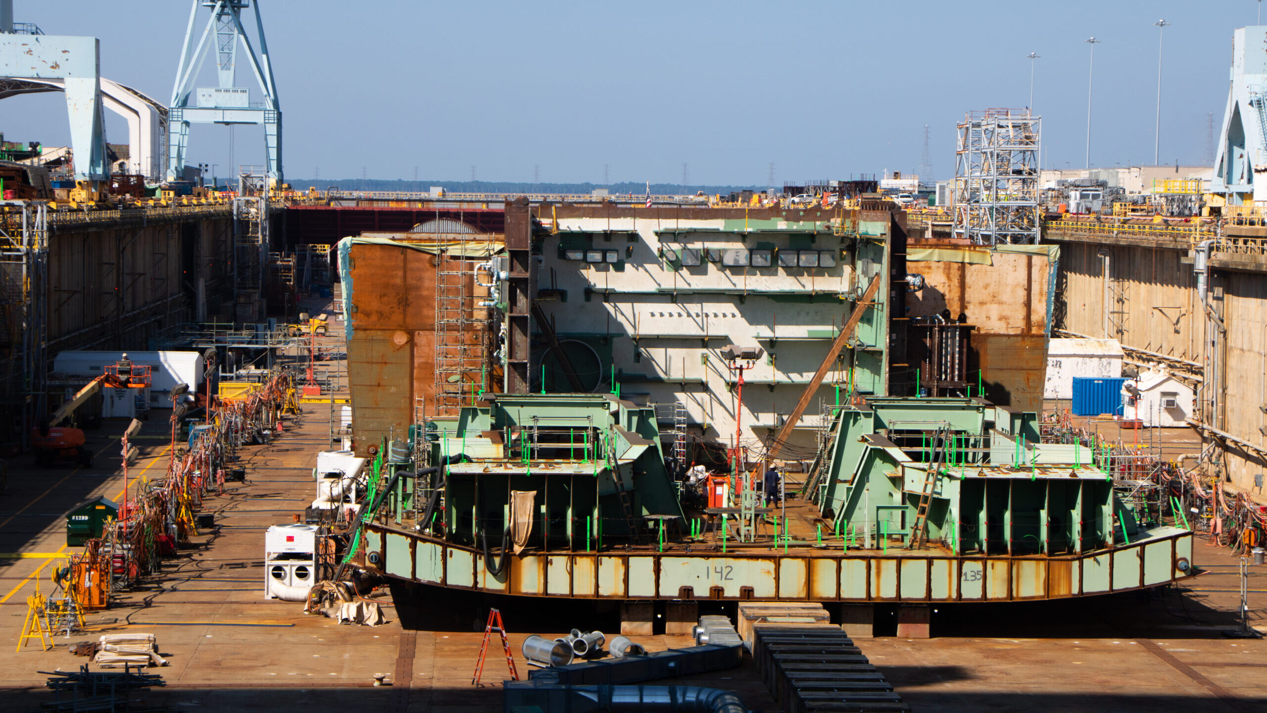 CVN-80 aft in dry dock