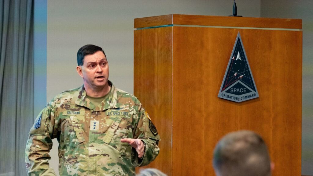 Gen. B. Chance Saltzman Visits SpOC