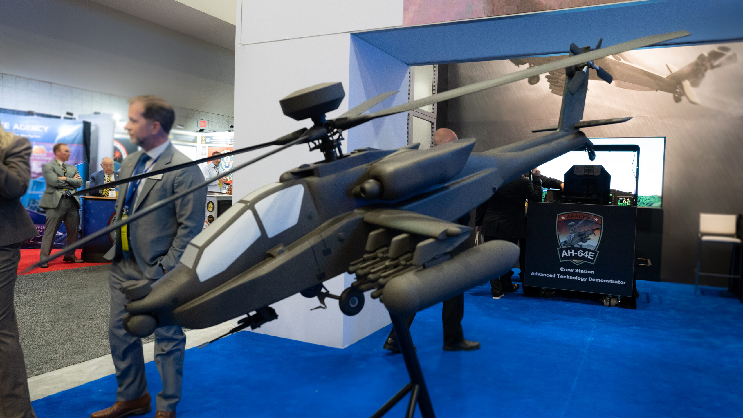 Model of Boeing Apache AH-64E shown Association of US Army Conference in 2022.