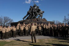 U.S. Marines Reenlist at the United States Marine Corps War Memorial Statue