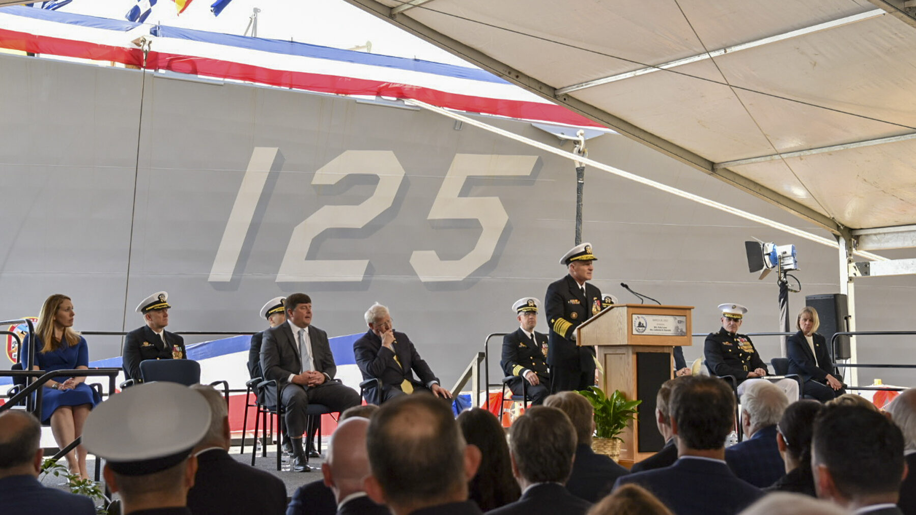 CNO Gilday Speaks at Christening Ceremony for the Future Jack H. Lucas (DDG 125)