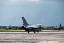 Three F-16s Taxiing