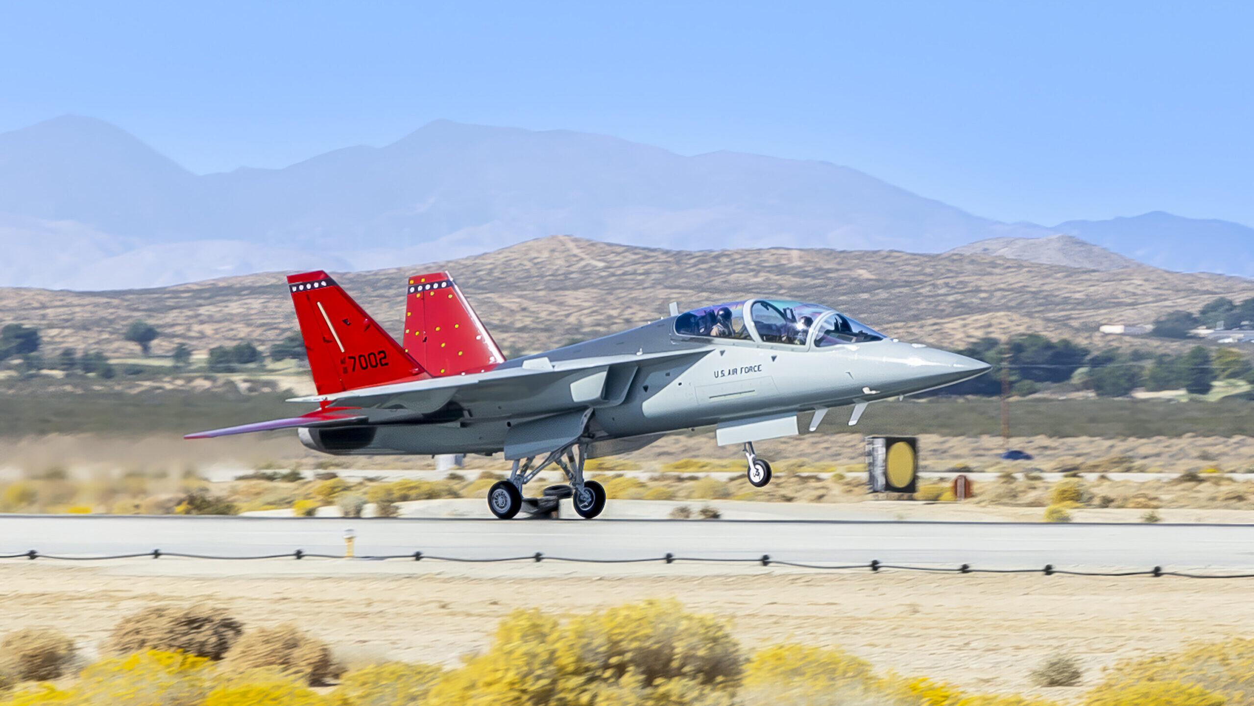 Air Force’s first T-7 touches down at Edwards AFB ahead of new test phase