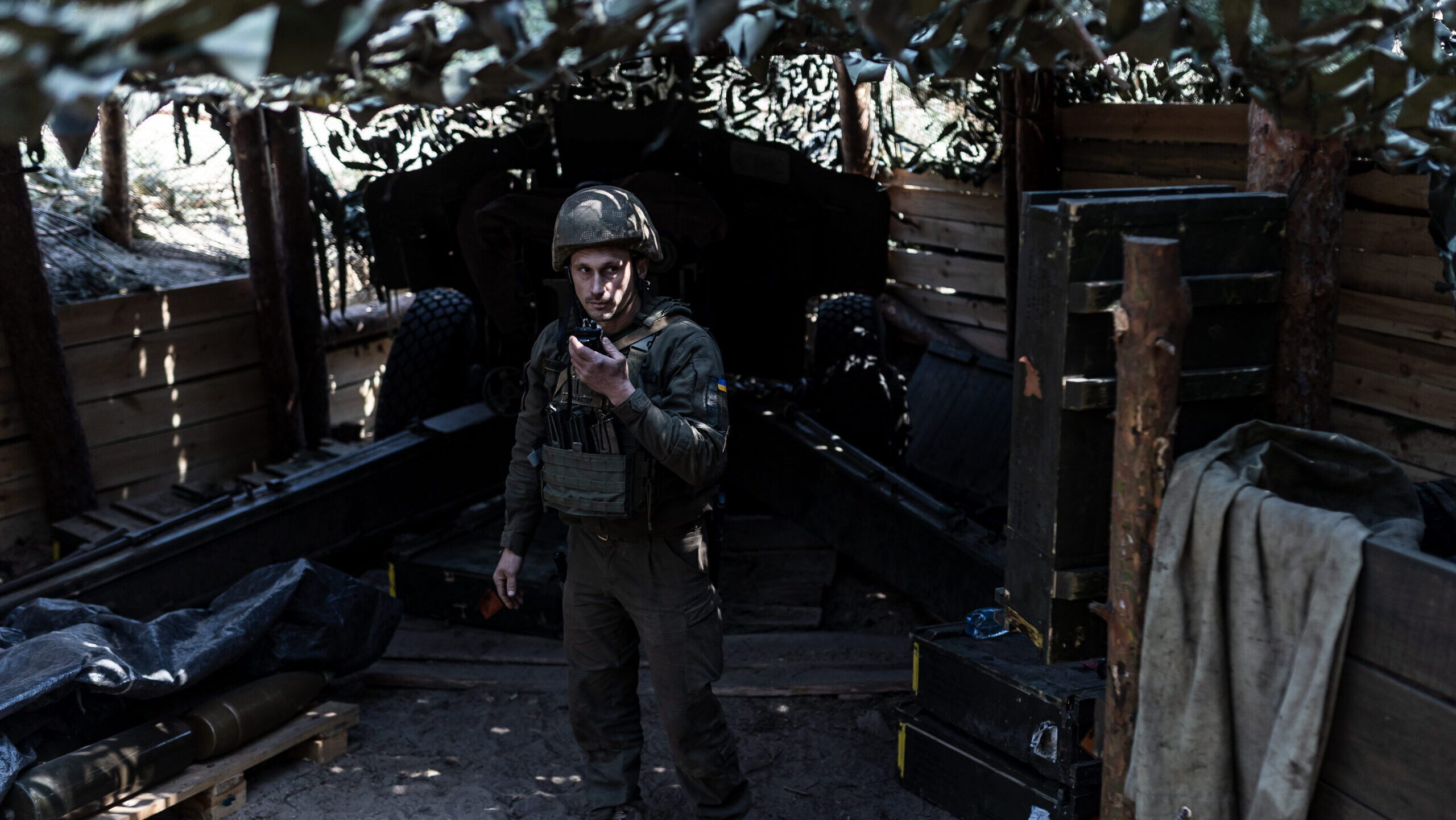 Ukrainian military on the frontline near the city of Kupiansk