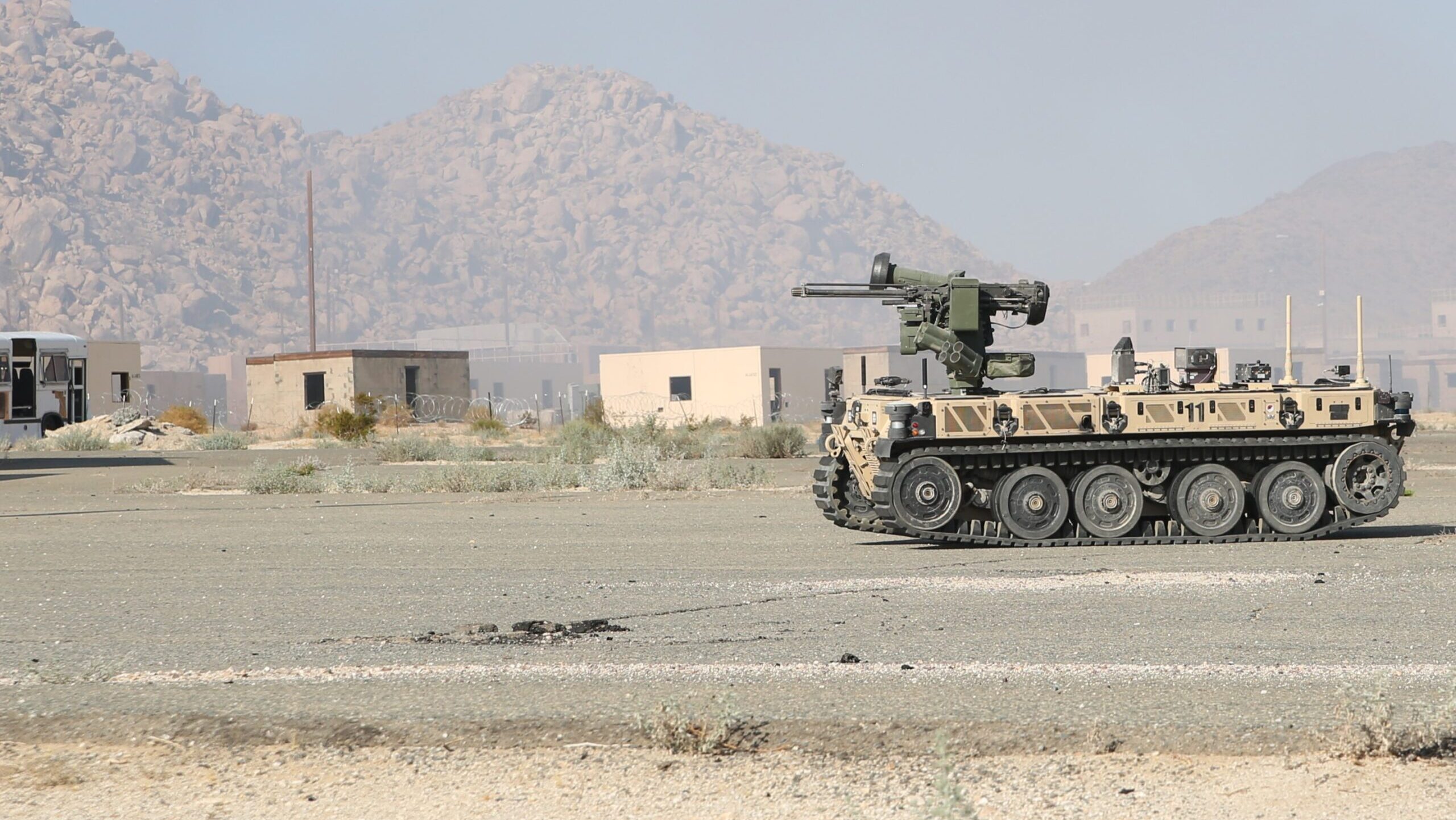 Robotic Combat Vehicle (Light) Prototype during Soldier Experimentation at the National Training Center