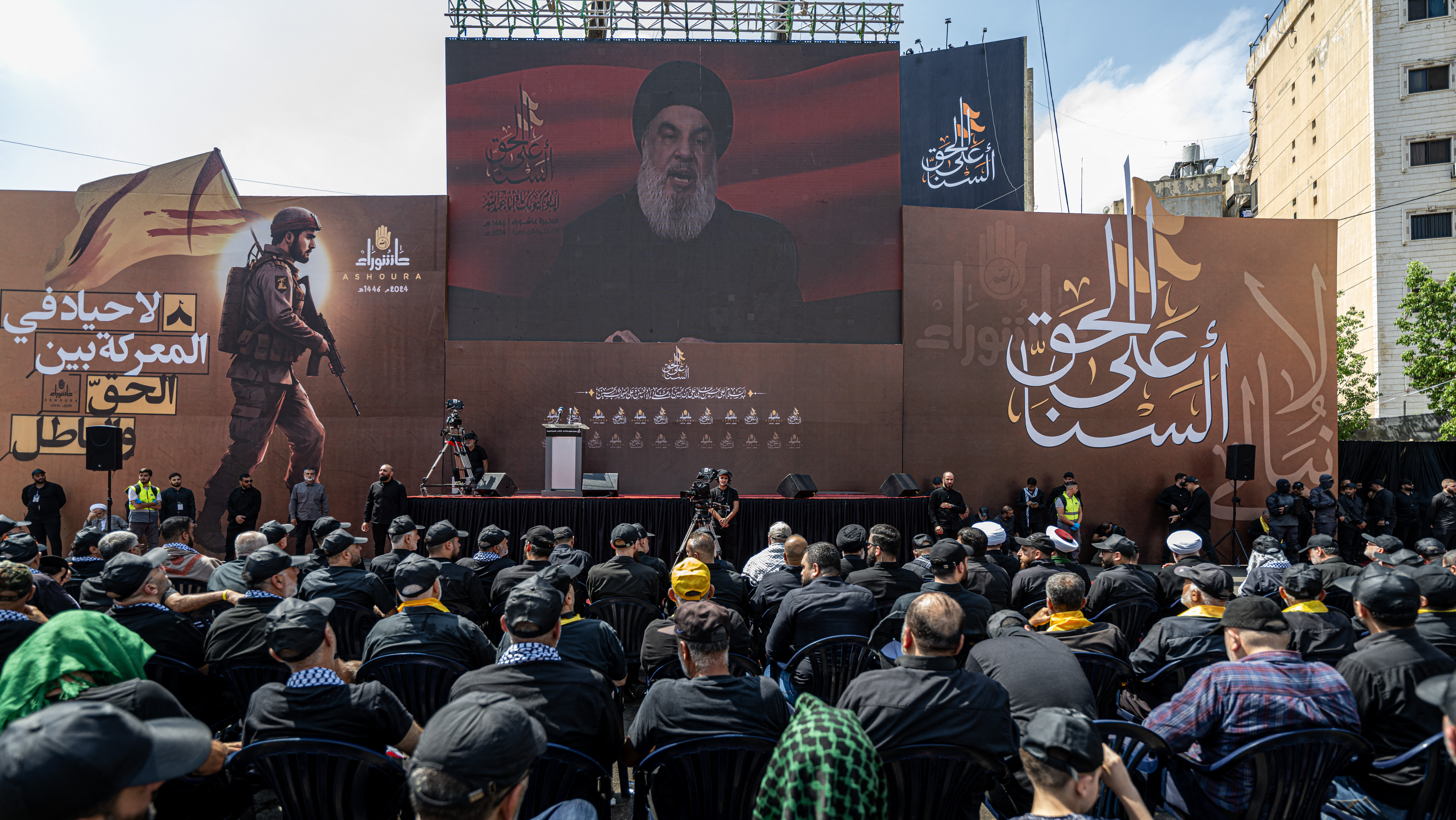 As sonic booms rock Beirut, Hezbollah chief vows a ‘strong and effective’ retaliation