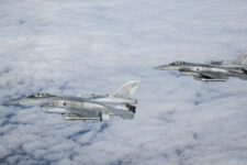 B-52 works with Polish F-16s