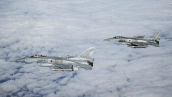 B-52 works with Polish F-16s