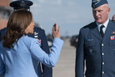 Vice President Kamala Harris arrives for 2024 USAFA graduation