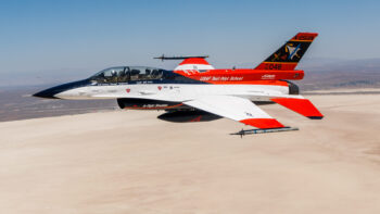 X-62A VISTA flies over Edwards AFB