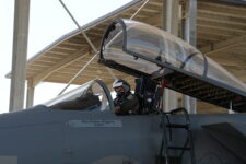 Pilot Sits in Cockpit