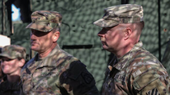 Brig. Gen. Ed Barker Reviews New Radio Equipment