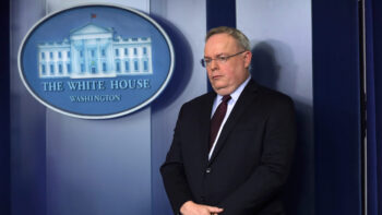 Kellyanne Conway And ONDCP Director Jim Carroll Hold Press Briefing At White House